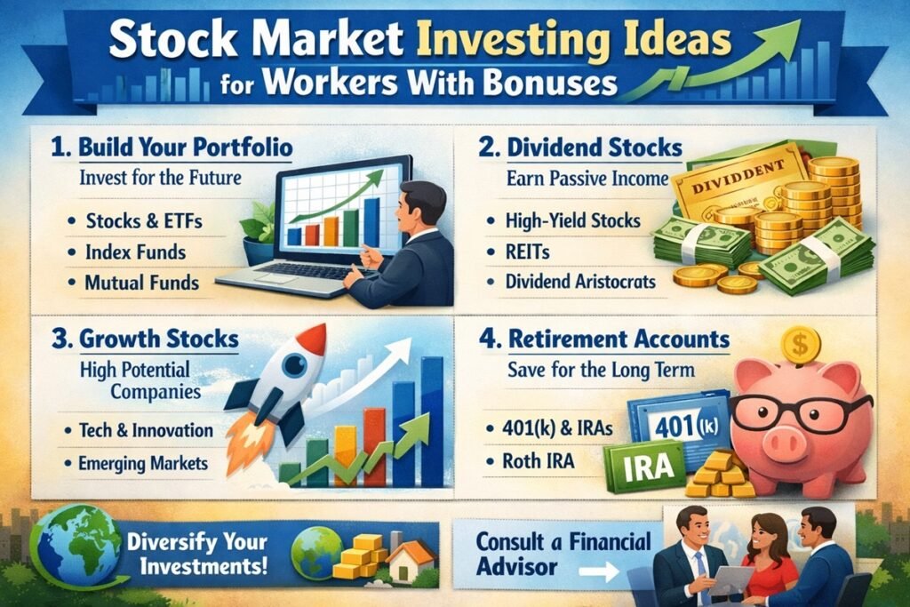 How to invest bonus money in stocks with smart investing ideas for salaried workers